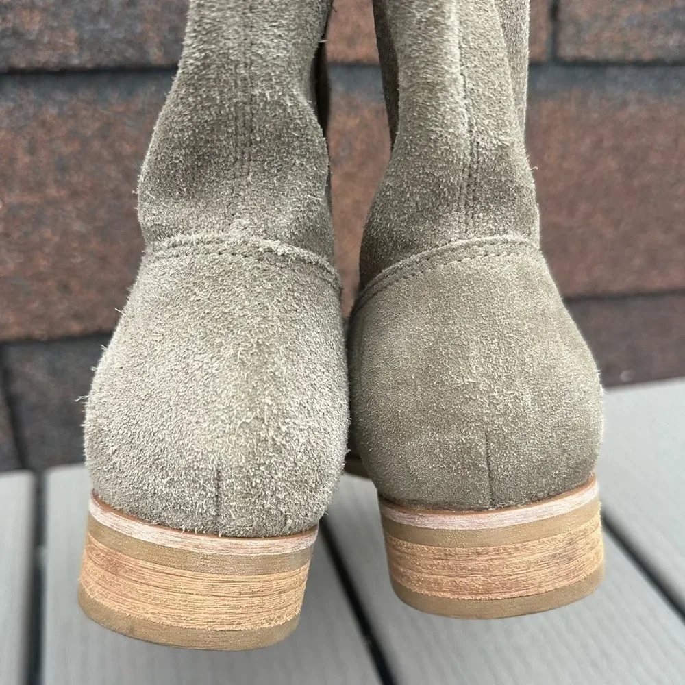 Womens Timberland Rangeley 8124R Light Olive Leather Pull On Tall Boots size 5.5